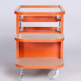 Restored Bauhaus Trolley by Mücke - Melder, Beech, Chrome, Czechia, 1920s