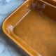 Paire de plats rectangulaires en grès émaillé