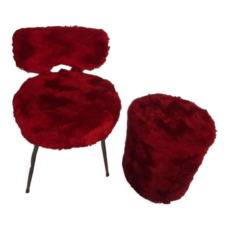 Fauteuil et pouf pelfran