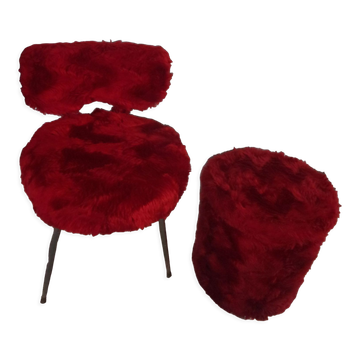 Fauteuil et pouf pelfran