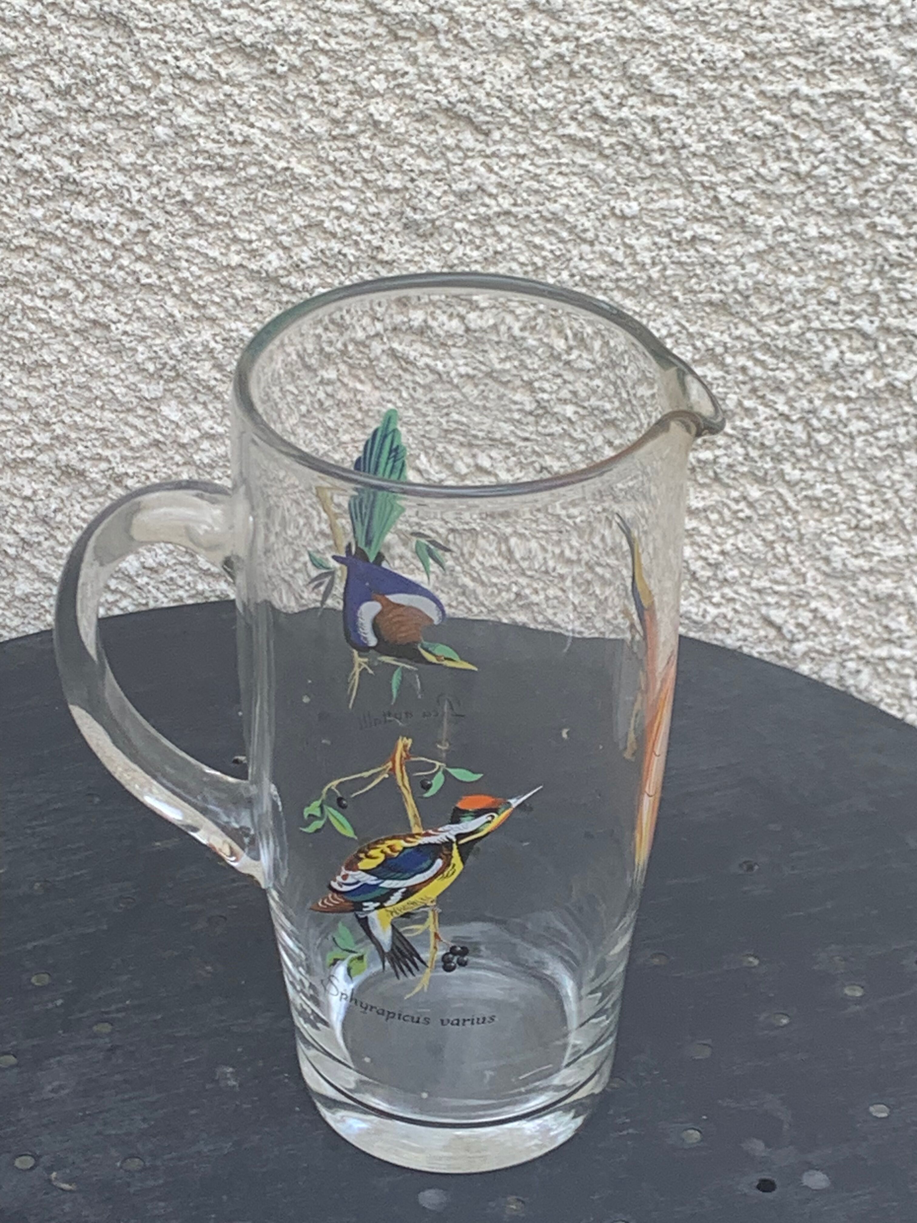 Vintage glass bird decanter, 1950/60
