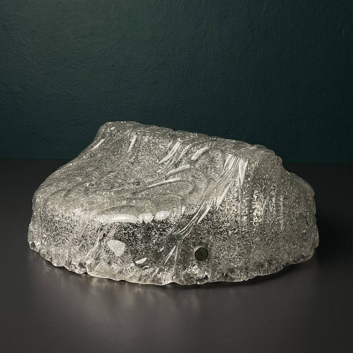 Large frosted glass ceiling lamp attributed to J.T. Kalmar, Austria, 1960s.