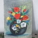 Tableau bouquet de fleurs peinture