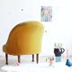 Mustard yellow velvet padded toad chair