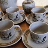 Coffee service sandstone "atelier d'art de lorraine" sarreguemines vintage
