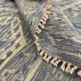 Geometric Kilim Rug, Bule Beige Contemporary Wool Carpet 195 x 128 cm