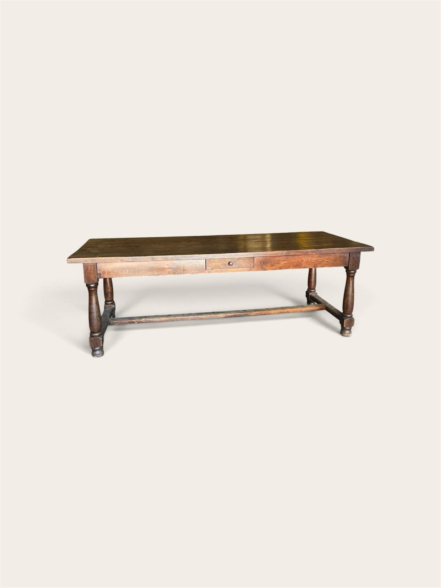 Antique turned leg farmhouse table