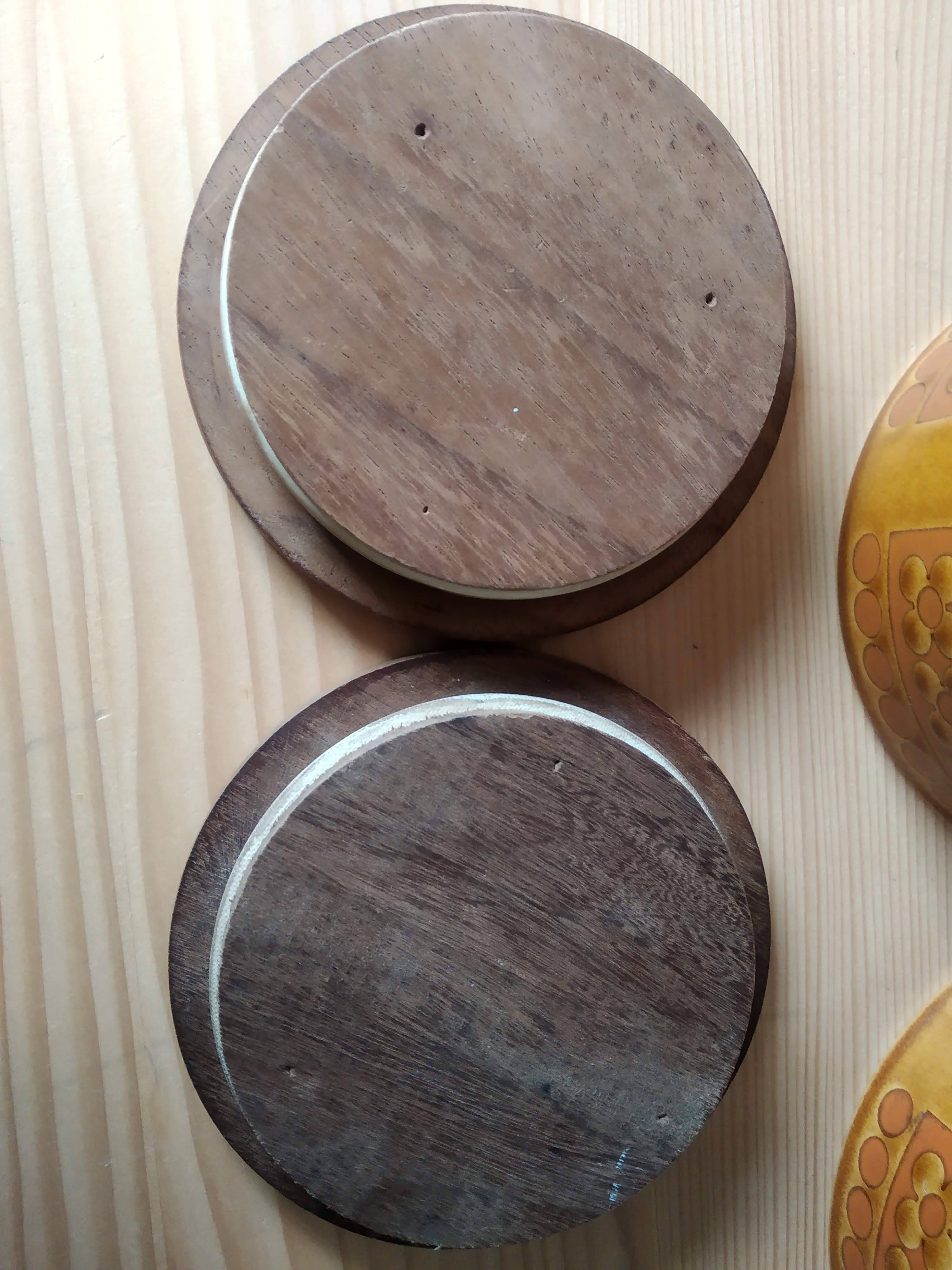 Set of 2 vintage Hornsea Saffron round ceramic tins
