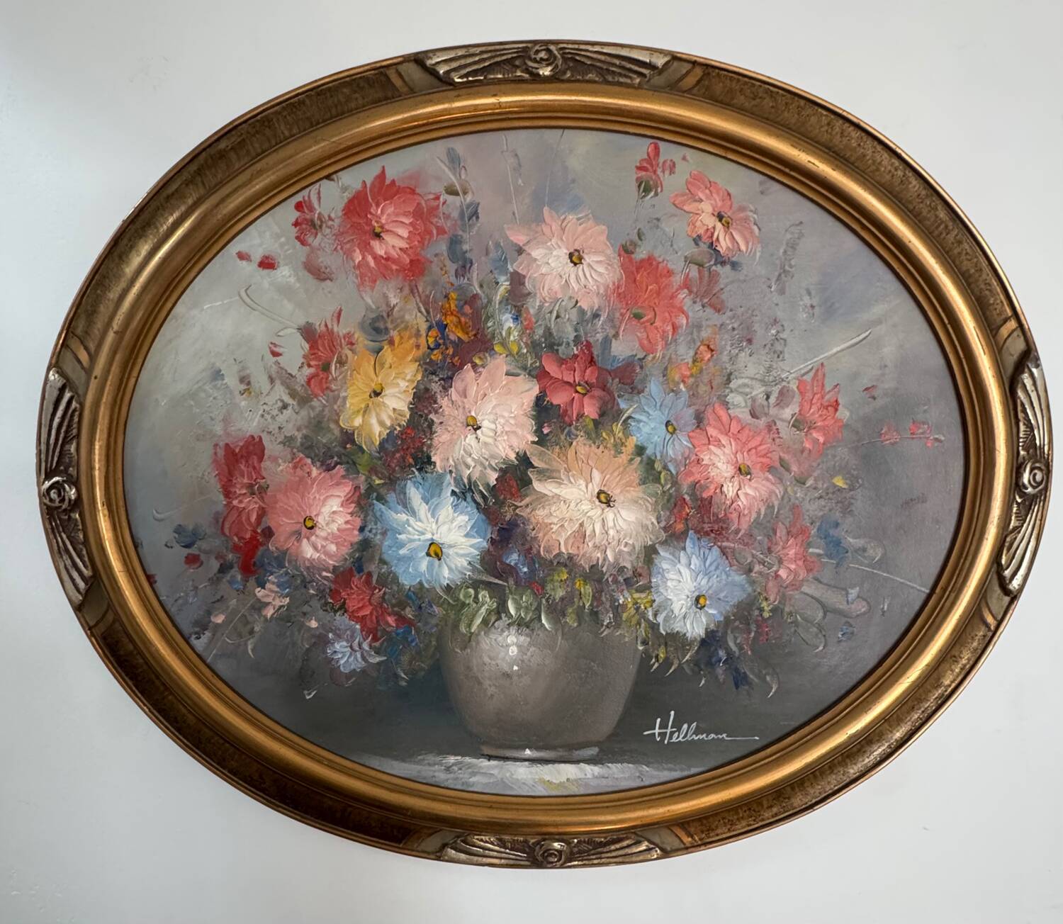 Still life with dahlias signed early 20th century