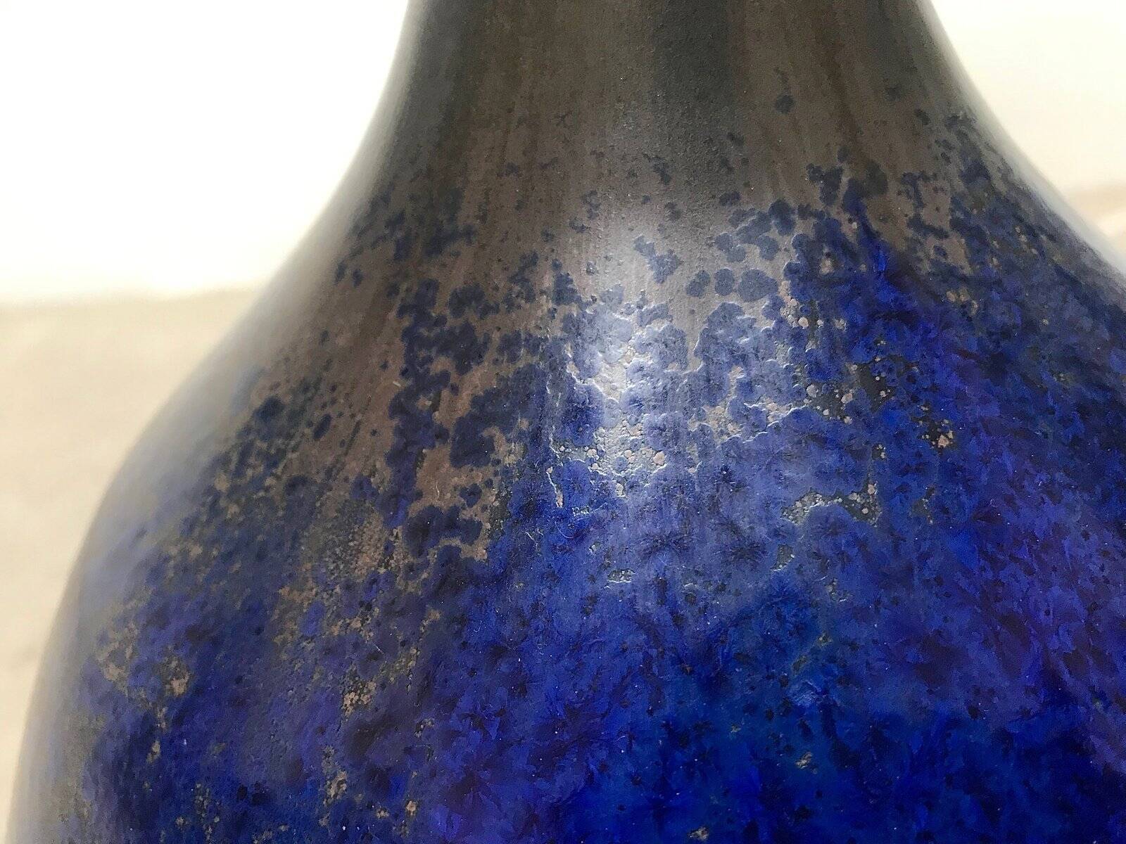Large glazed ceramic art table lamp from Krösselbach, West-Germany, 1960s