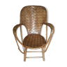Old chair in braided chestnut