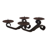 Brutalist wrought iron hand candlesticks
