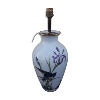 Franklin porcelain lamp mounted Vase The Meadowland bird By Basil Ede
