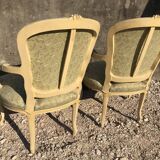 Paire de fauteuils cabriolets Louis XV