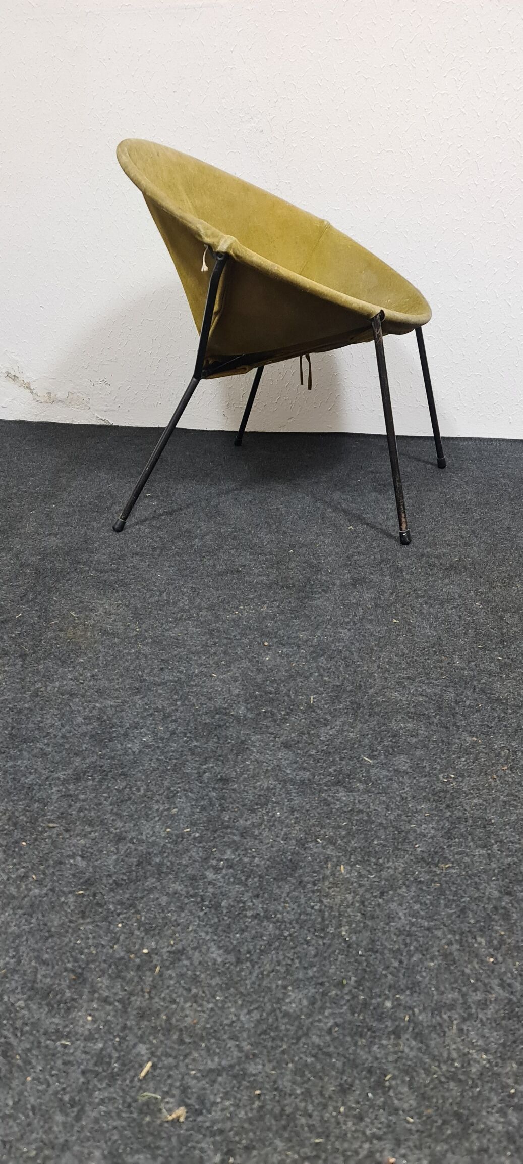 Vintage leather folding balloon chair