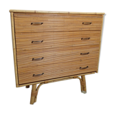 Bamboo and rattan chest of drawers  of the 60s