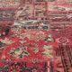Tapis patchwork en laine rouge fait à la main - 151x208cm