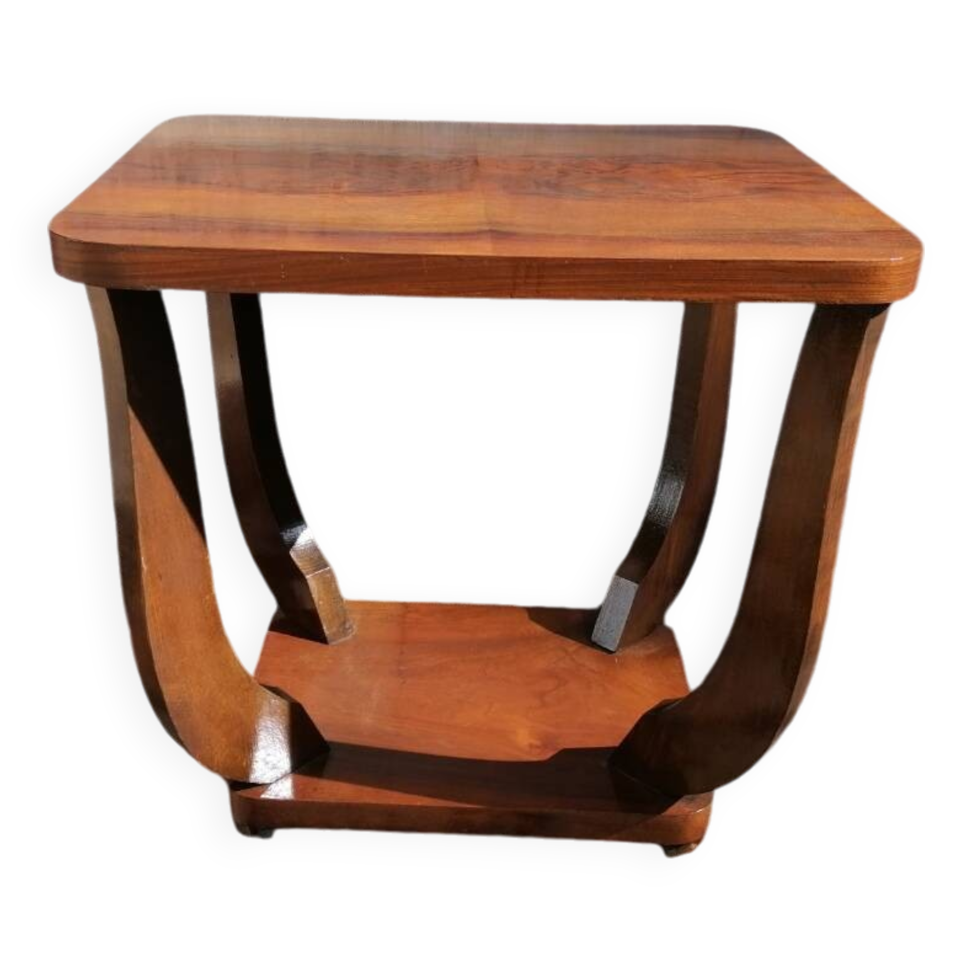 Art Deco style veneer wood coffee/side table.