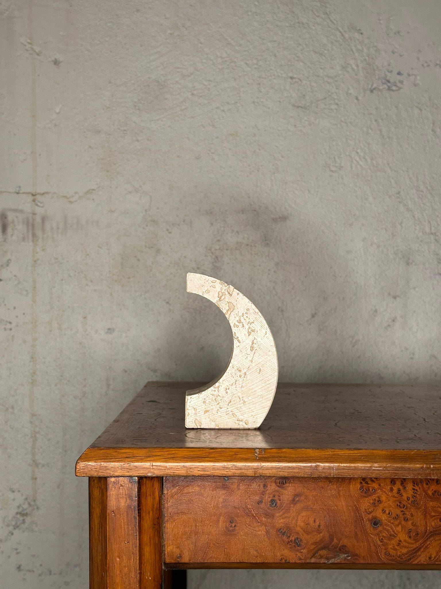 Travertine candle holder
