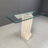 Vintage travertine console table in the manner of Carlo Scarpa , 1970s
