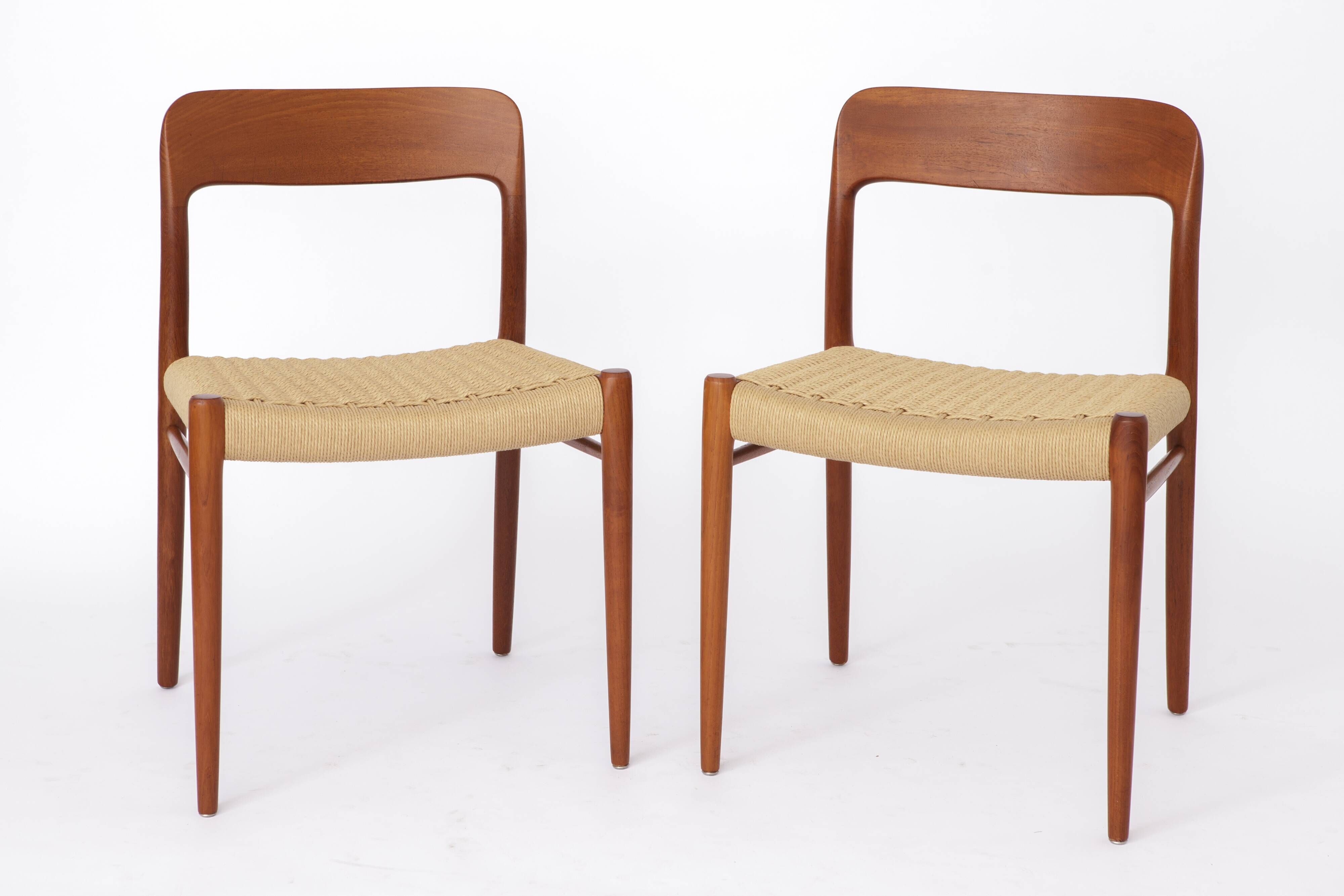 Large Set of 8 Niels Otto Møller Teak Dining Chairs – Model 75 (1950s)