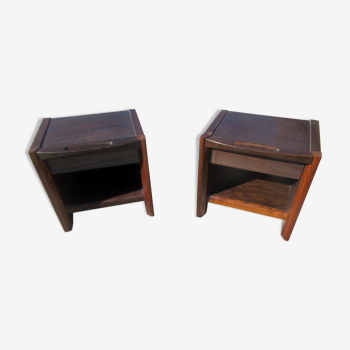 Pair of bedside tables, vintage, rosewood veneer