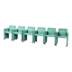 Set of 6 Roota velvet armchairs in green by Buzzati & Rocchi, 1970s