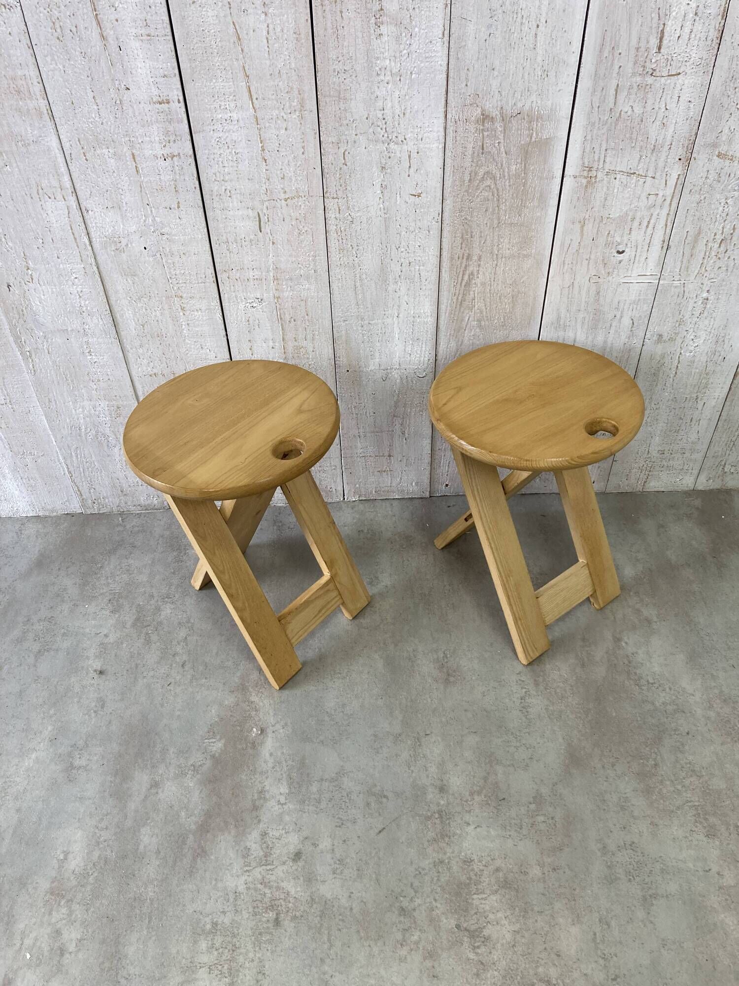 Paire de tabourets pliables