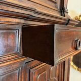 Renaissance-style notary cabinet in solid walnut – 19th century