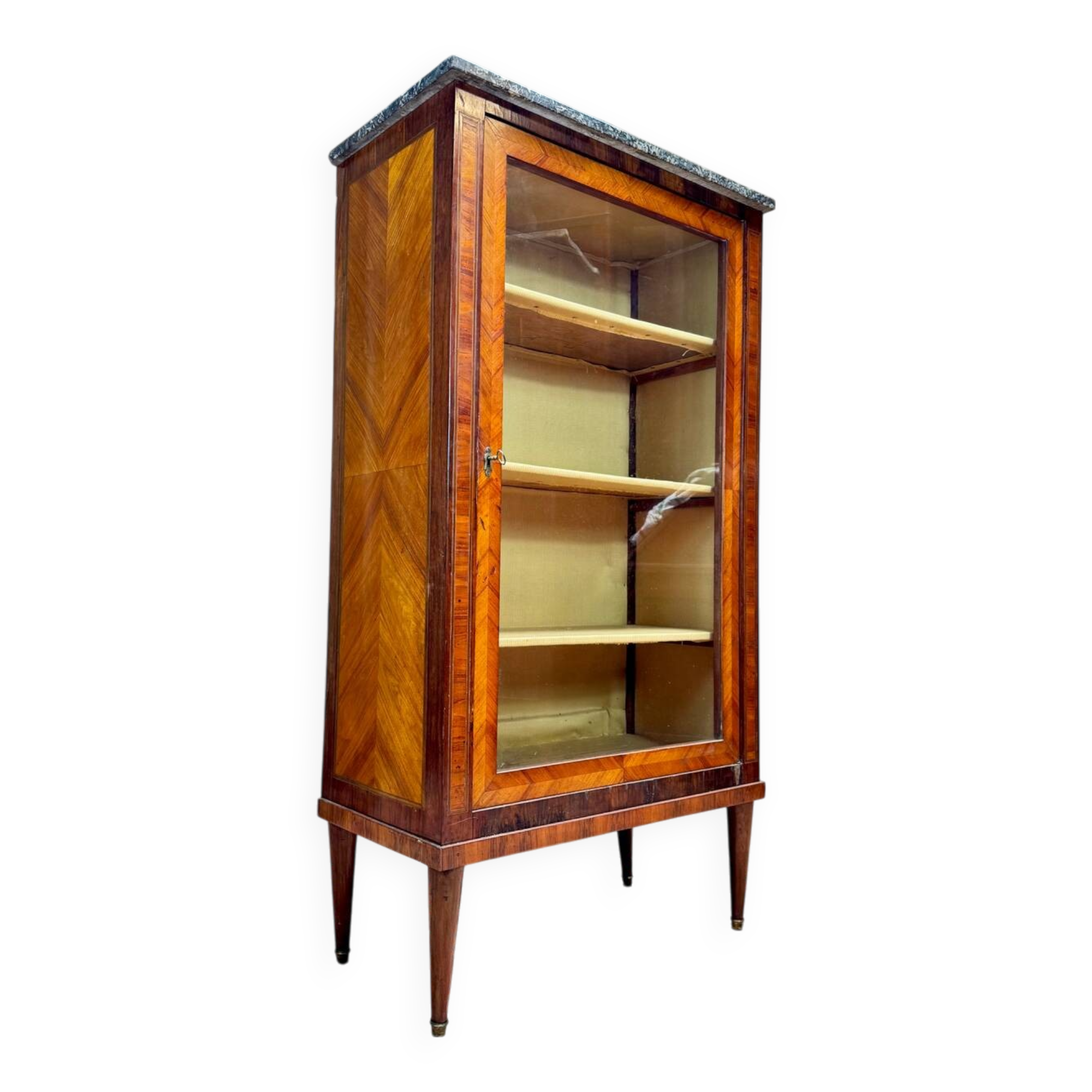 Louis XVI Marquetry Display Cabinet, 18th Century