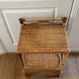 Vintage rattan bedside table 1960