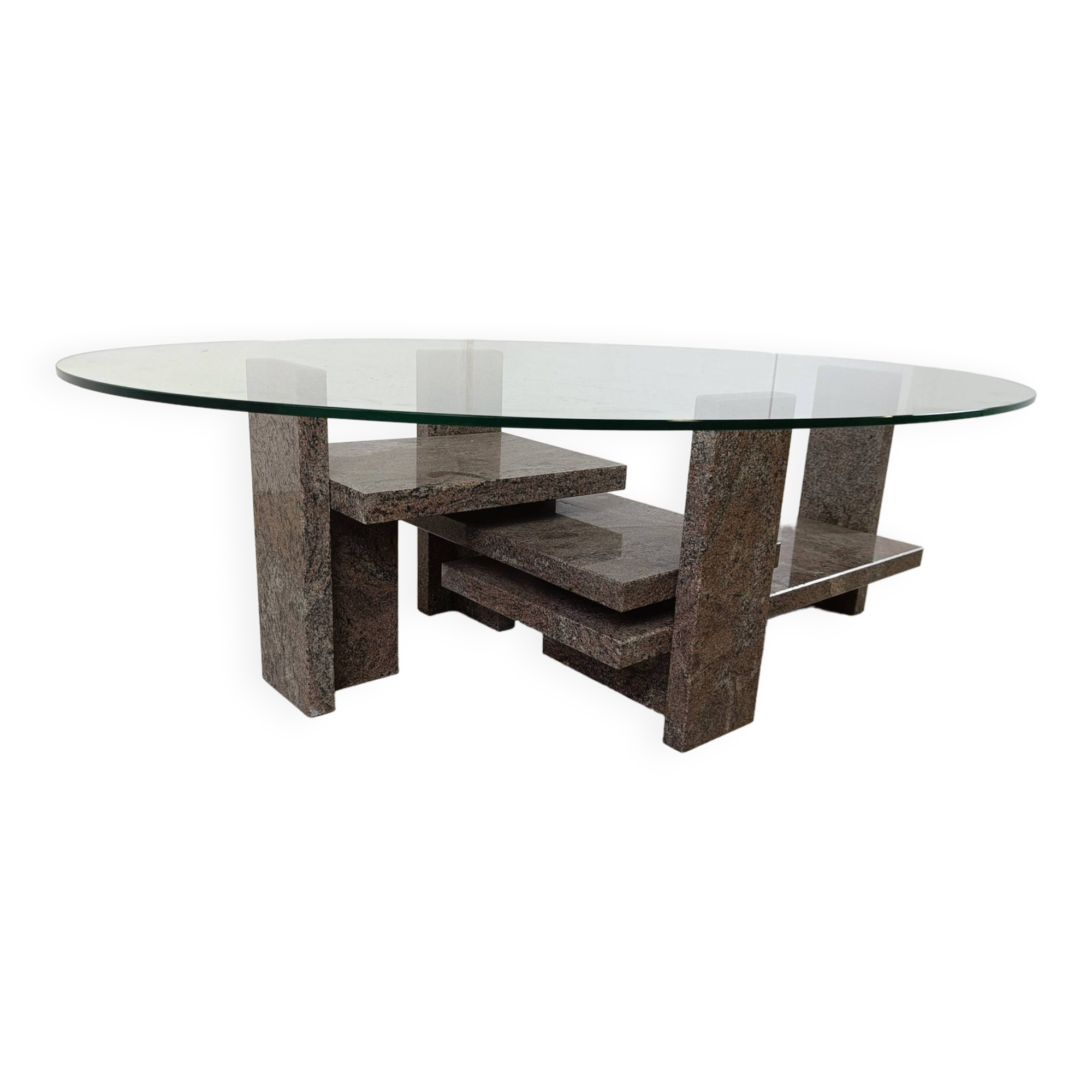 Vintage granite coffee table by Willy Ballez, 1970s
