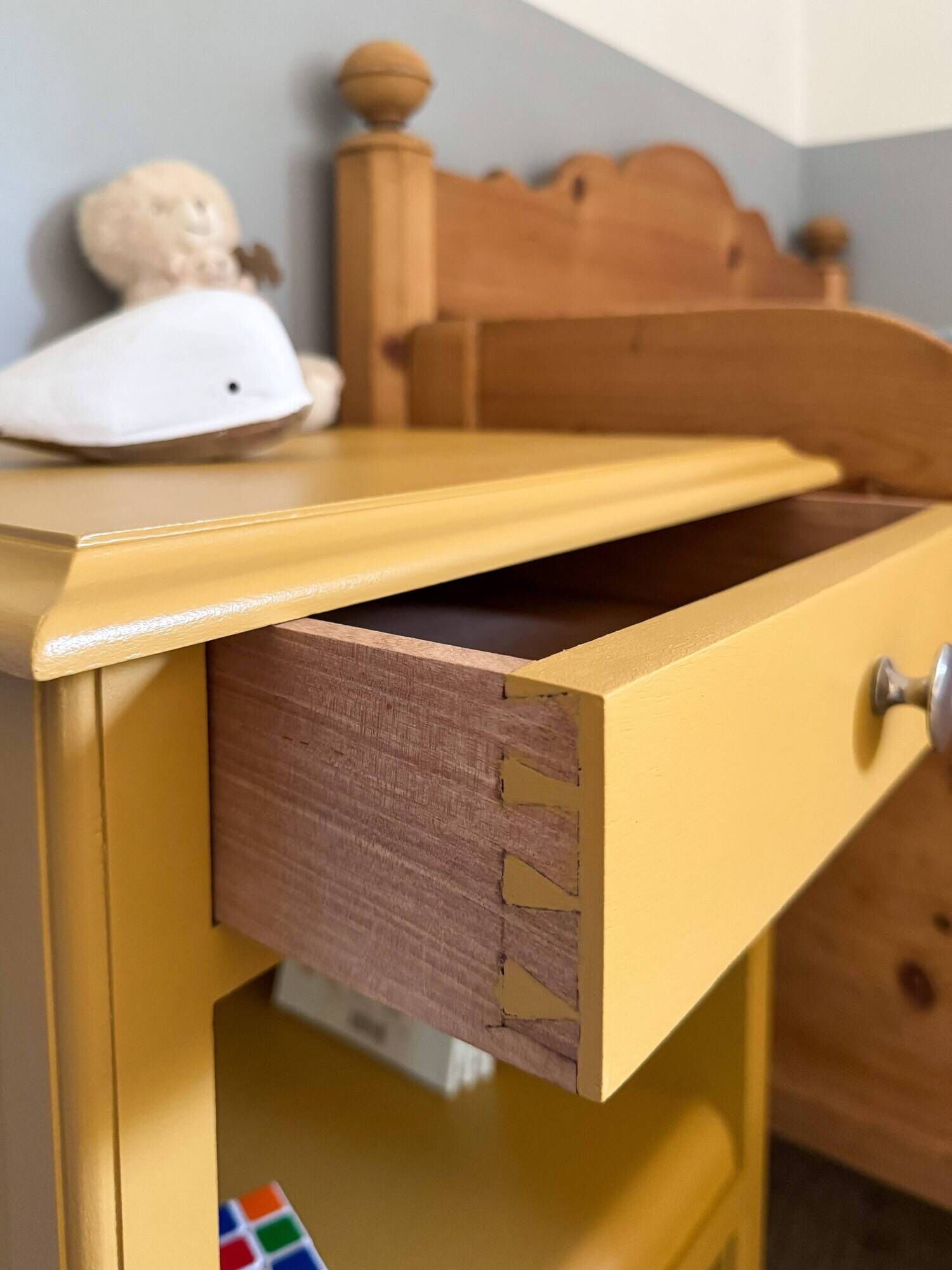 Honey yellow bedside table