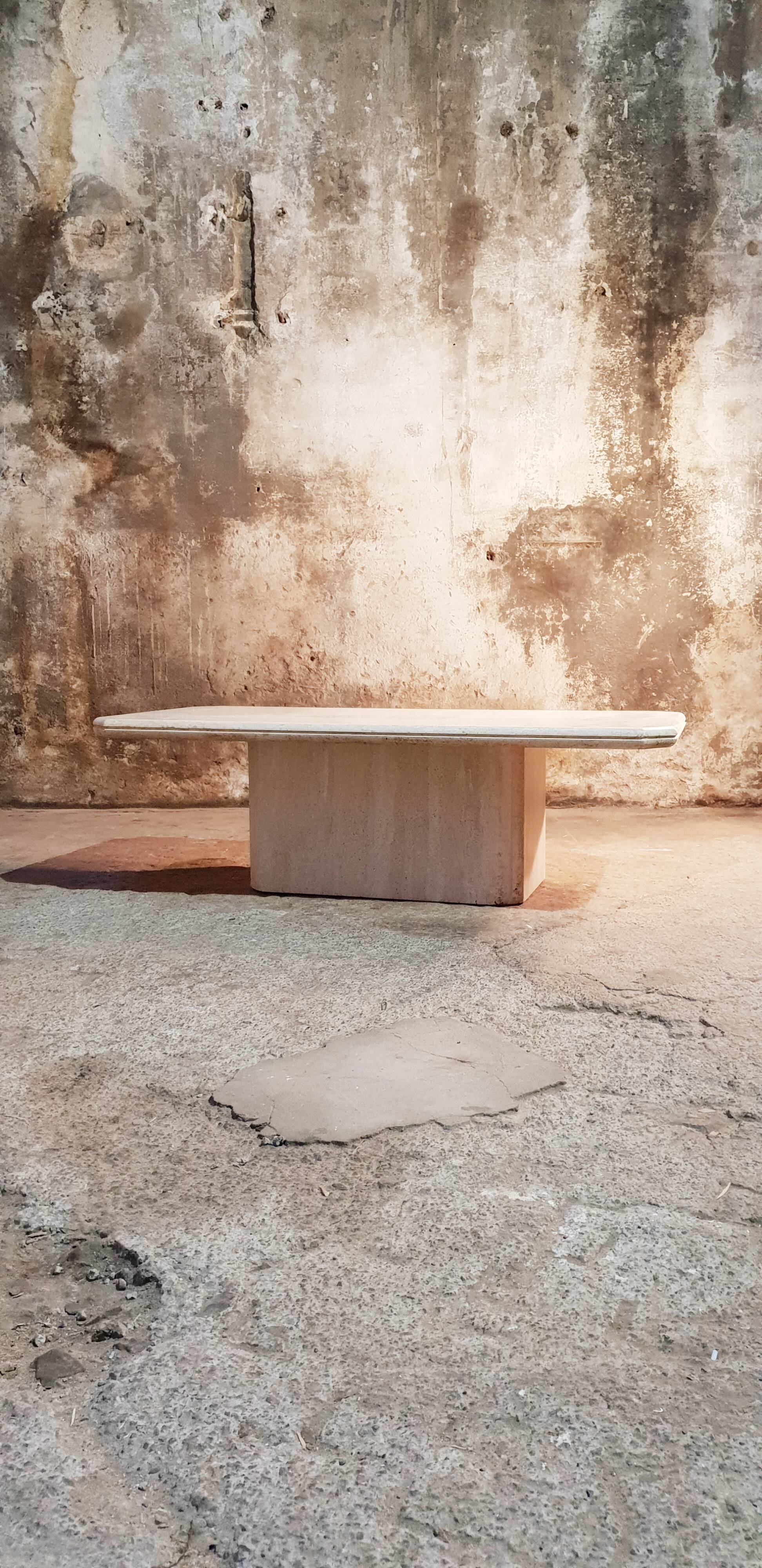 Travertine coffee table