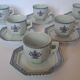 6 tasses et sous-tasses Limoges Coquet forme Lotus