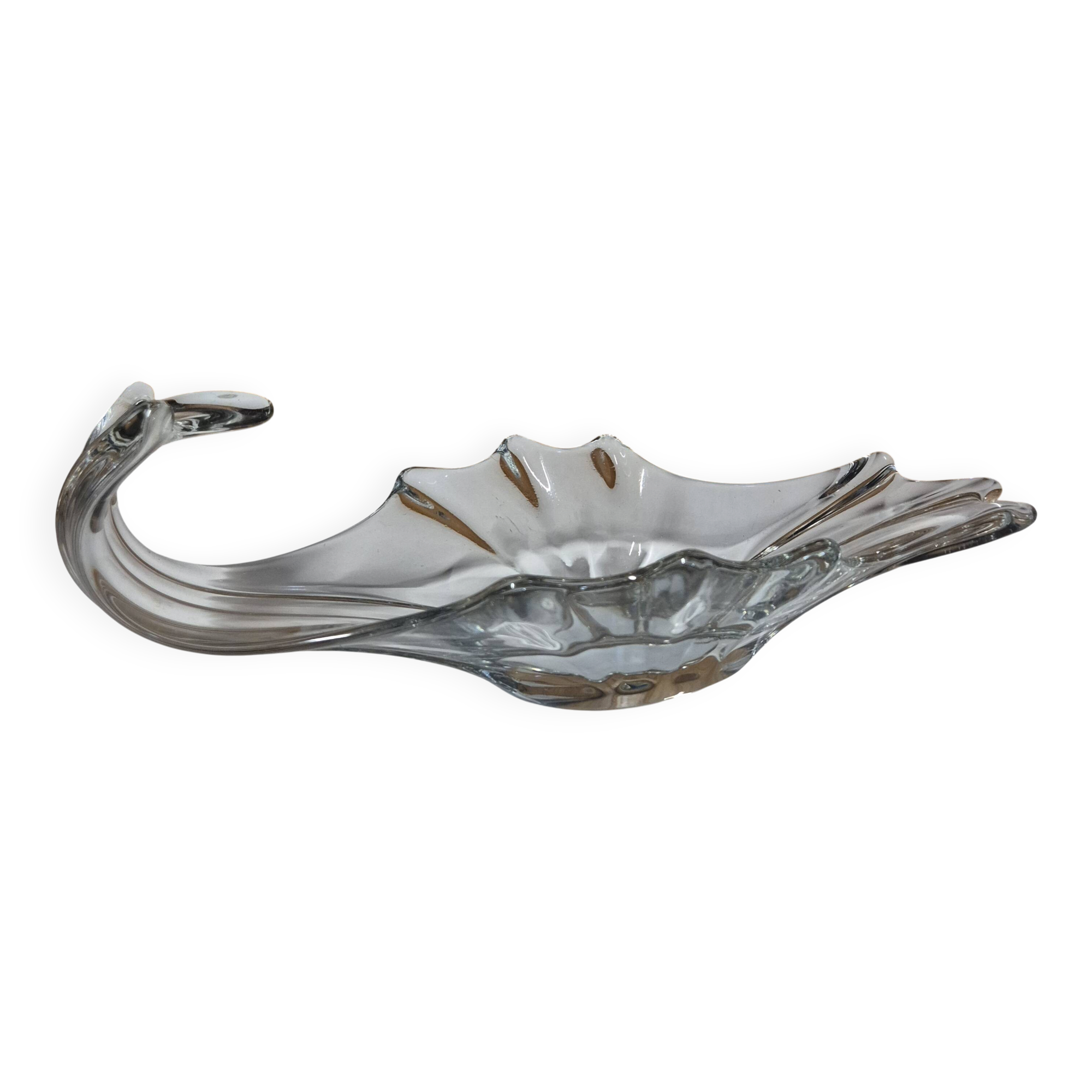 vintage large wave crystal blown coupe centrepiece 42cm style