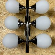2x 60s 70s 6-bulb Sputnik wall lights by Kaiser Leuchten opal glass