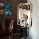 Mirror Napoleon III white waxed gold 117 x 78cm
