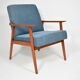 Original club armchair "Snieżnik" 1960s, blue