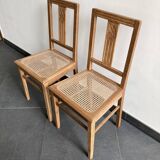 Paire de chaises cannées en chêne massif – rénovées