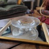 Spiral molded glass bowl – 1950s – 29 cm diameter