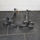 Pair of wrought iron andirons