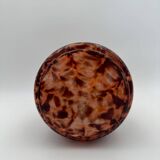 Orange and brown speckled glass vase, Clichy style