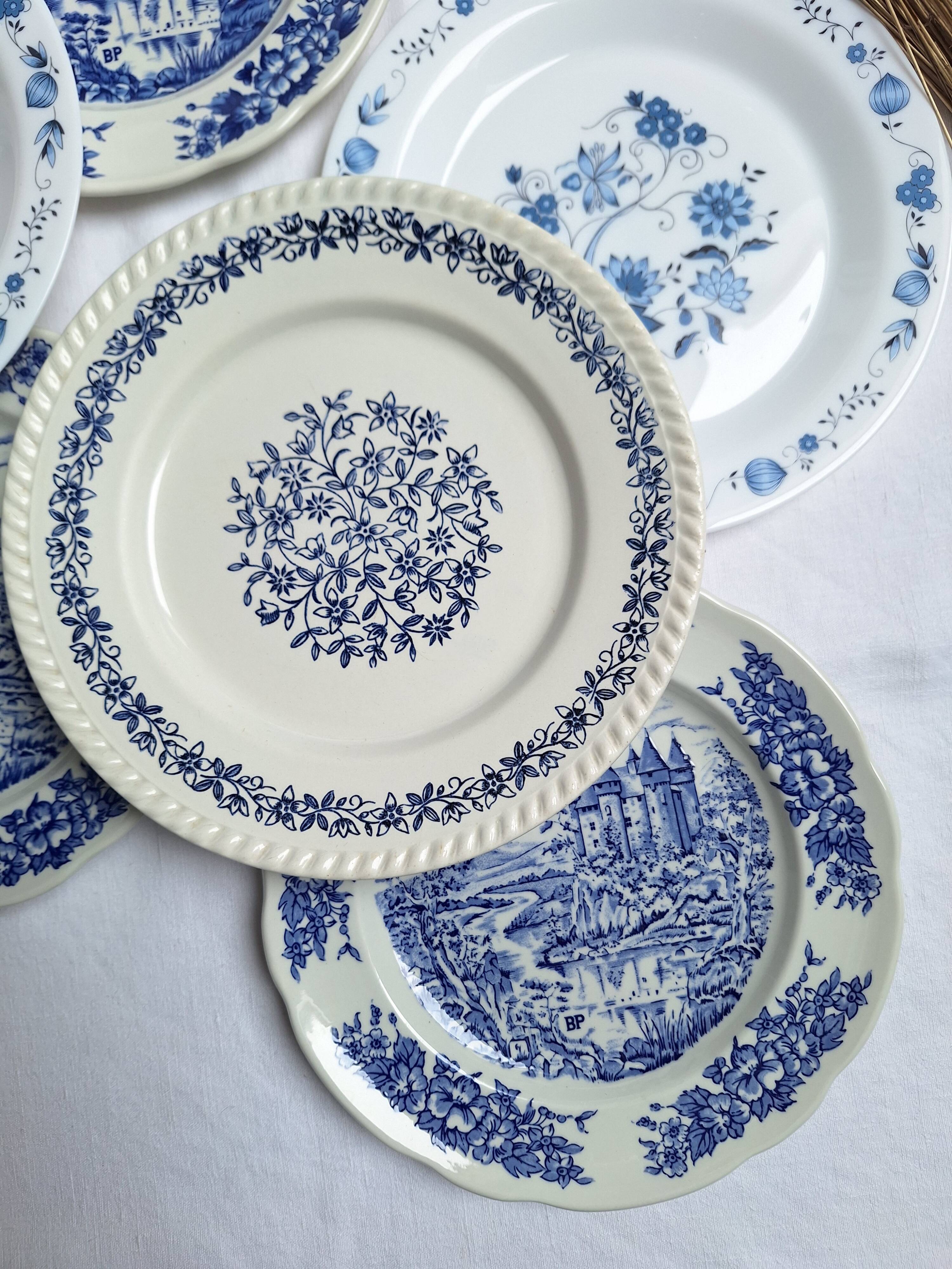 Vintage blue dinner plates