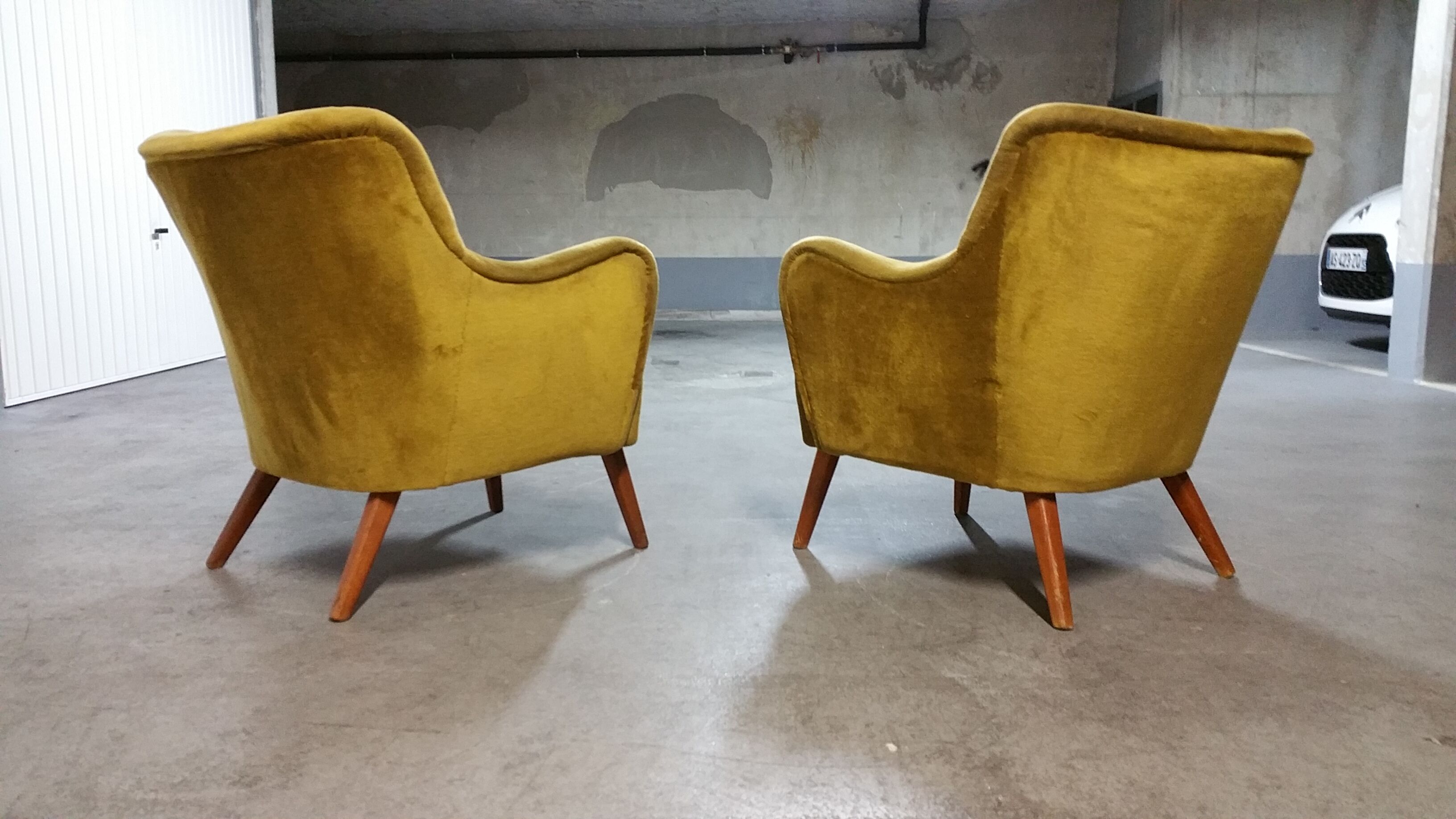 Pair of chairs 50s 60s Design original Italian gold