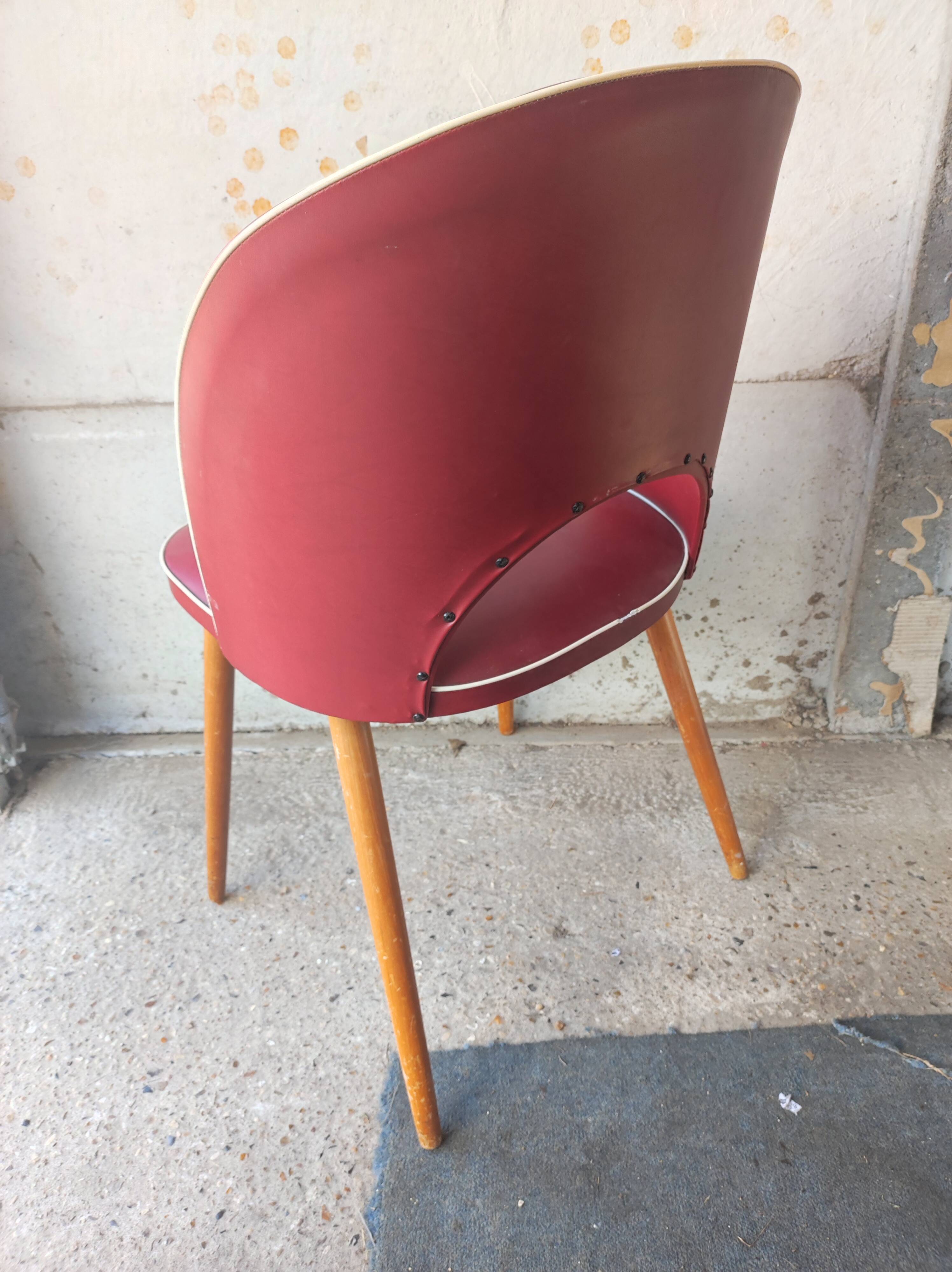 Chair cocktail armchair imitation red feet compass vintage rockabilly