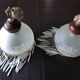 Pair of art deco style frosted glass globes