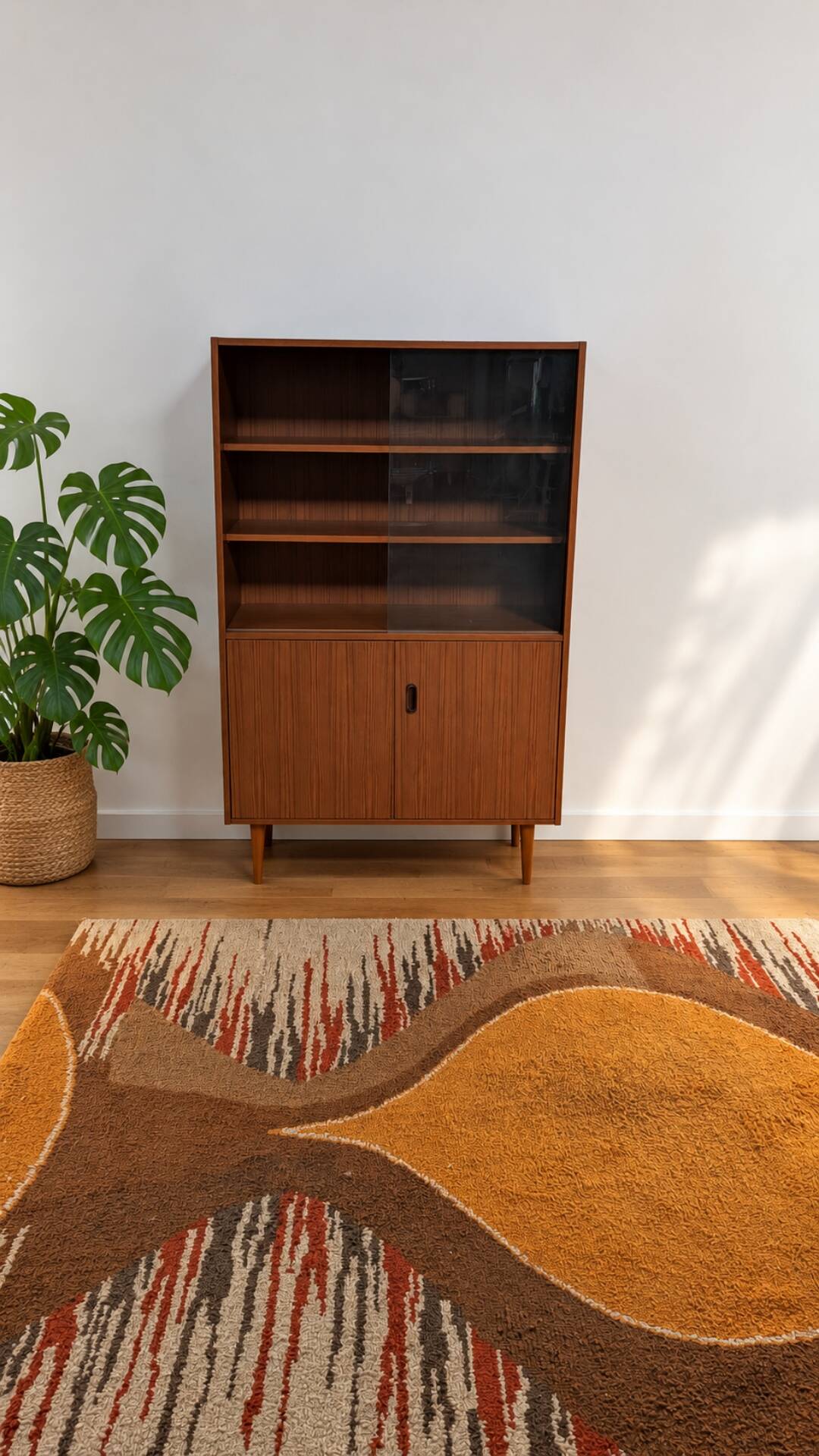 Vintage Scandinavian design display cabinet