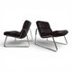 Set of 2 Drabert lounge chairs in brown leather by Gerd Lange, 1970