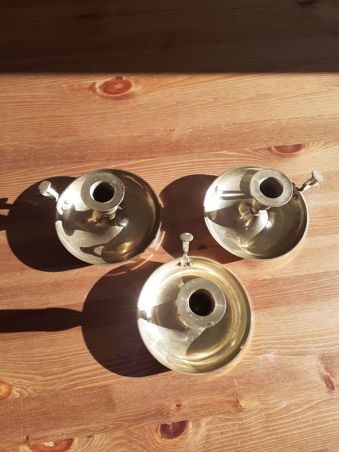 Lot de 3 bougeoirs en laiton